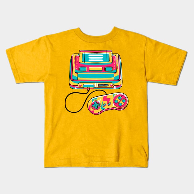 Game Classic Console Kids T-Shirt by MEDZ